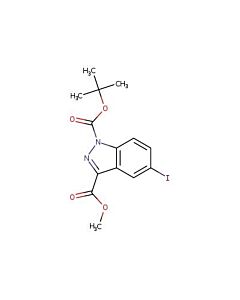 Astatech 1H-INDAZOLE-1,3-DICARBOXYLIC ACID, 5-IODO-, 1-(1,1-DIMETHYLETHYL) 3-METHYL ESTER; 0.25G; Purity 95%; MDL-MFCD13183002
